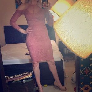 EXPRESS Mauve lace, bodycon dress